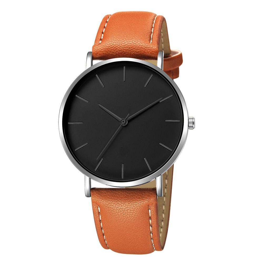 Belt Business Men'S Watch, Fashion Temperament Simple Style Casual Couple Quartz Watch