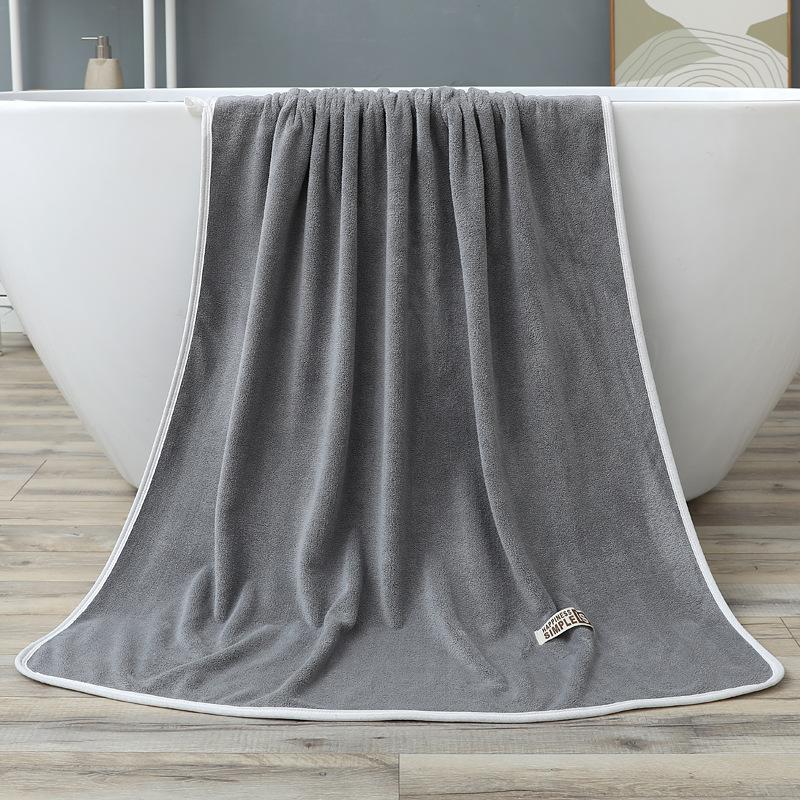 Badetuch Korallenfleece Einfarbiges Badetuch 70*140 Weich Saugfähig Verdickt Großes Handtuch Geschenk Strandtuch Neu