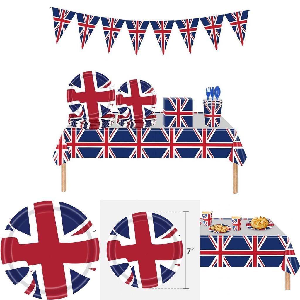 Add A Touch Of Elegance To Your Next Event With The British Flag Party Supplies Set Easy And Quick Cleanup Guaranteed!