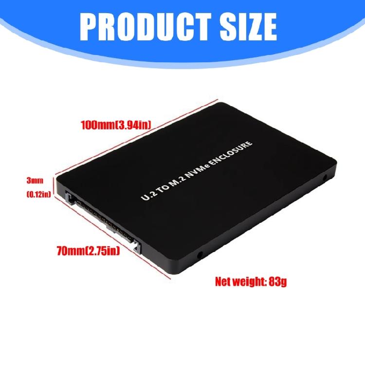 U.2 SFF-8639 To M.2 PCIe Solid Disk Converter Supporting 2230 2242 2260 2280 Drive In Aluminum Case