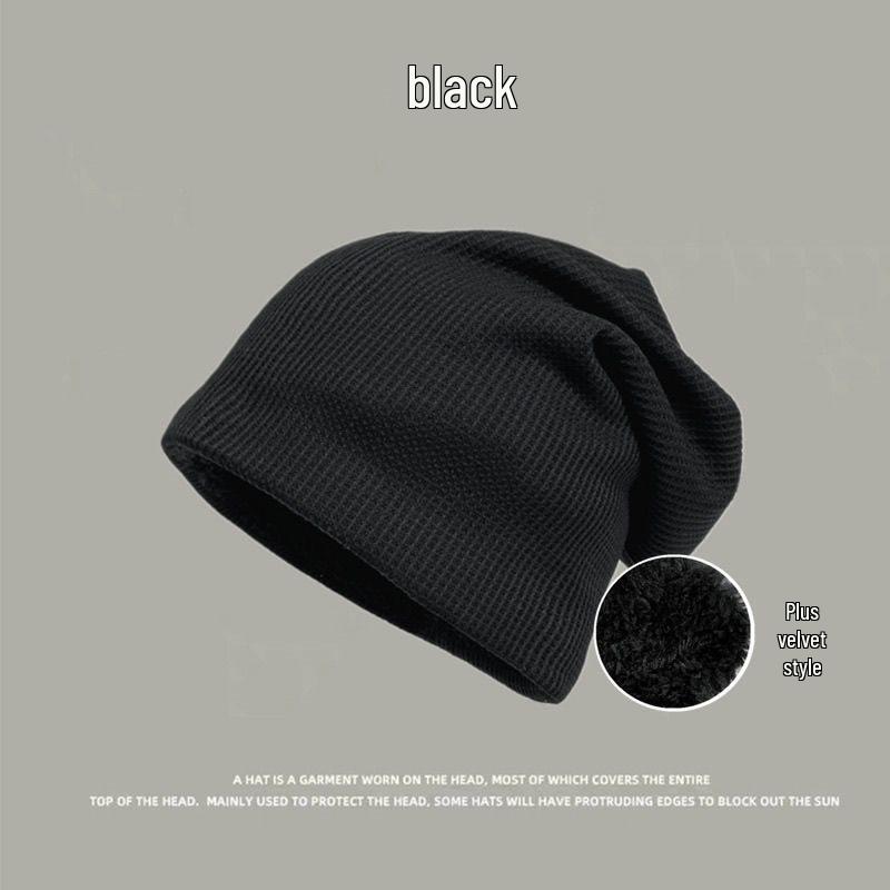 Trendy Men's Knitted Wool Slouchy Beanie for Large Heads - Winter Hip Hop Style