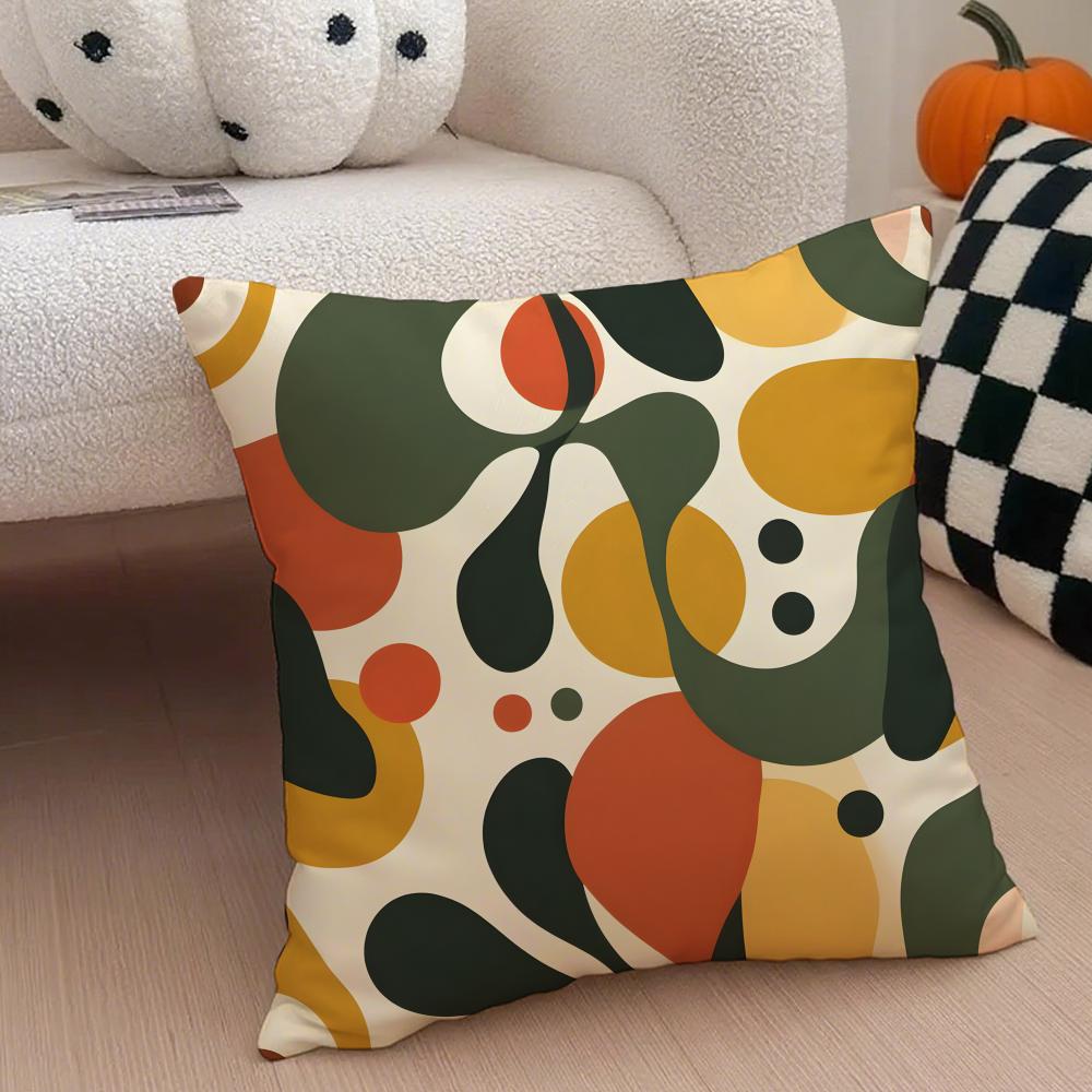 Western Vibrant And Colorful Patterns Cushion Cover Linen Pillow Case Soft Breathable Protective Couch Room Decoration