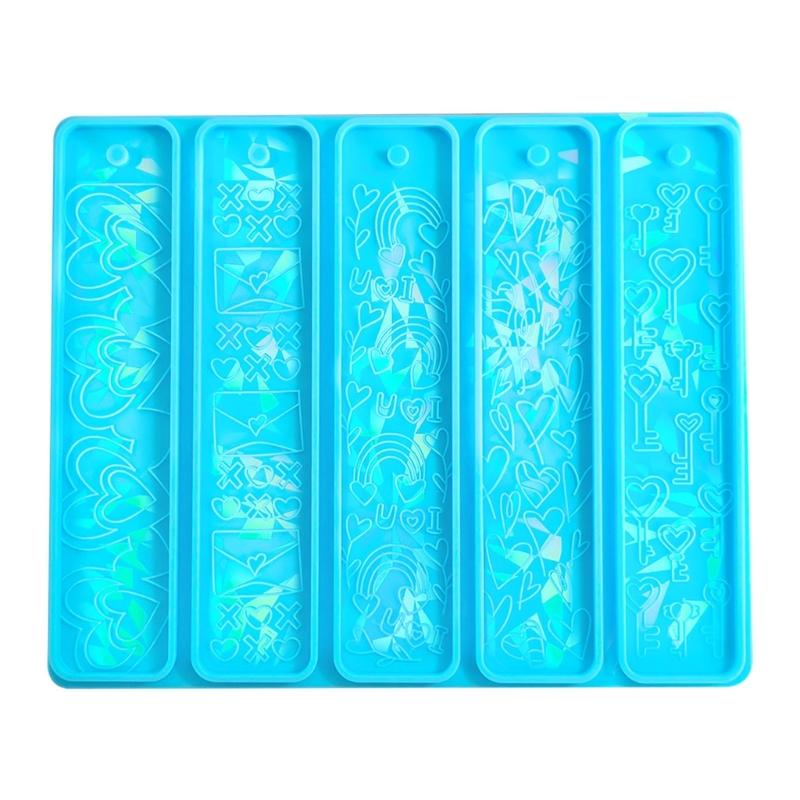 Marcaj Holografic Matriță Rășină Inimă Matriță Silicon cu Gaură Matrițe Turnare Epoxidă Marcaje Cheiune Instrument Fabricare DIY