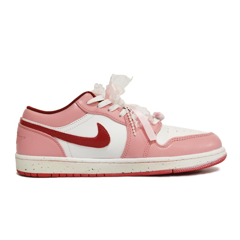 Jordan Air Jordan 1 Walking Planet, Peach Silk Sweet Dream Abrasion Resistant Low top Vintage Basketball Shoes Women's FJ3465-160(Team1492-)