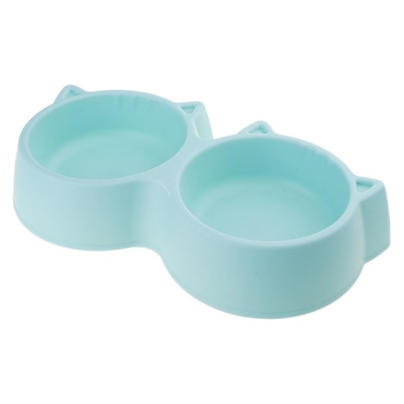 

Dog Bowls Double Safe Plastic Bowl Water and Food Dish Set Feeders for Cats Puppies One-Piece Anti-Tipple Design зелёный