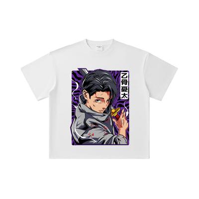 260 GSM Doppelgarn 32er Zählung 100% Baumwolle Jujutsu Kaisen V53 Yuta Druck Unisex Schweres Baumwoll-T-Shirt