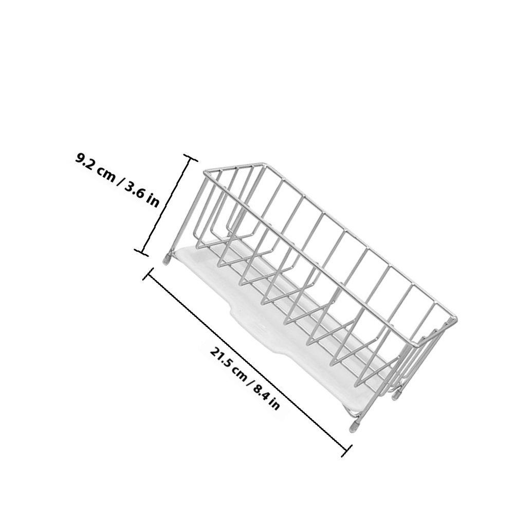 Stainless Steel Kitchen Sink Sponge Holder Countertop Drain Basket Multi-Function Dish Brush Holder Storage Rack