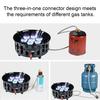 Propanbrenner Winddicht Outdoor Gasherd 72000 BTU Hohe Leistung Tragbarer Campingkocher mit 3 Adaptern Tragetasche 1,5M