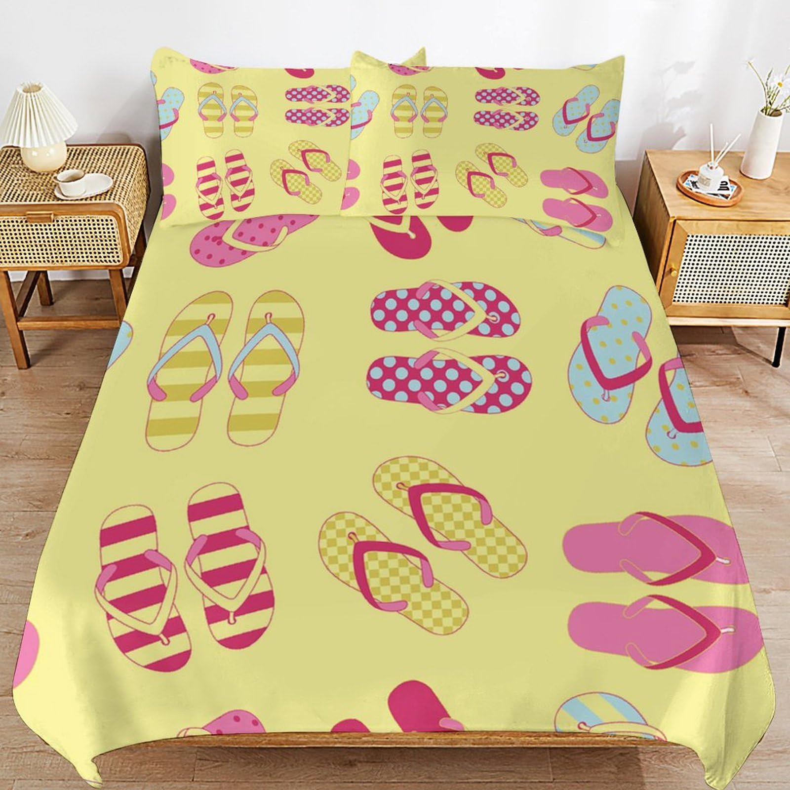 

Comforter Colorful Flip Flops S For Teens Kids Lightweight With 2 Beach Holiday Bedding Set No Quilt Comforter (quilt)-EU Single(135*200cm)3pcs