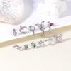 ZS 1 Piece Cute CZ Crystal Nose Stud 20G L Shaped Stainless Steel Nose Piercings Punk Black Color Spider Bat Nostril Piercing