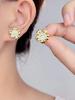 French Retro Oil Drip Light Luxury High-end Smiley Face Versatile Stud Earrings Small Fresh Original Design Sunflower Earrings
