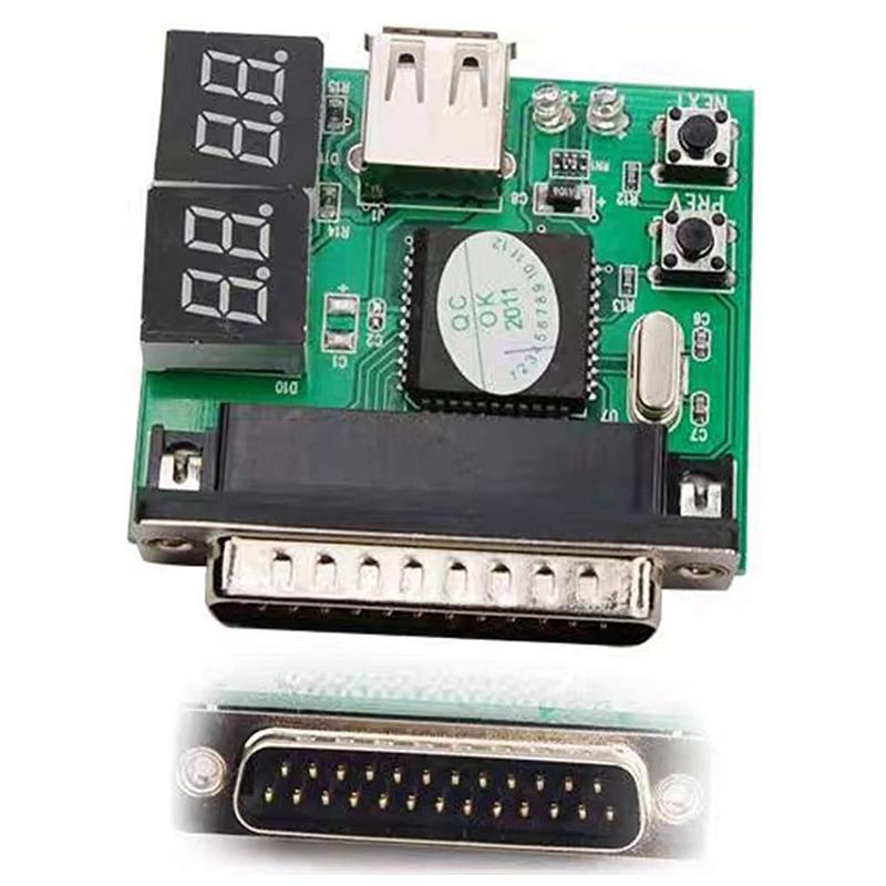 Laptop Computer 25Pin Diagnostic Card with USB Parallel Port PC Motherboard Analyzer 4-Digit Analysis Post Tester