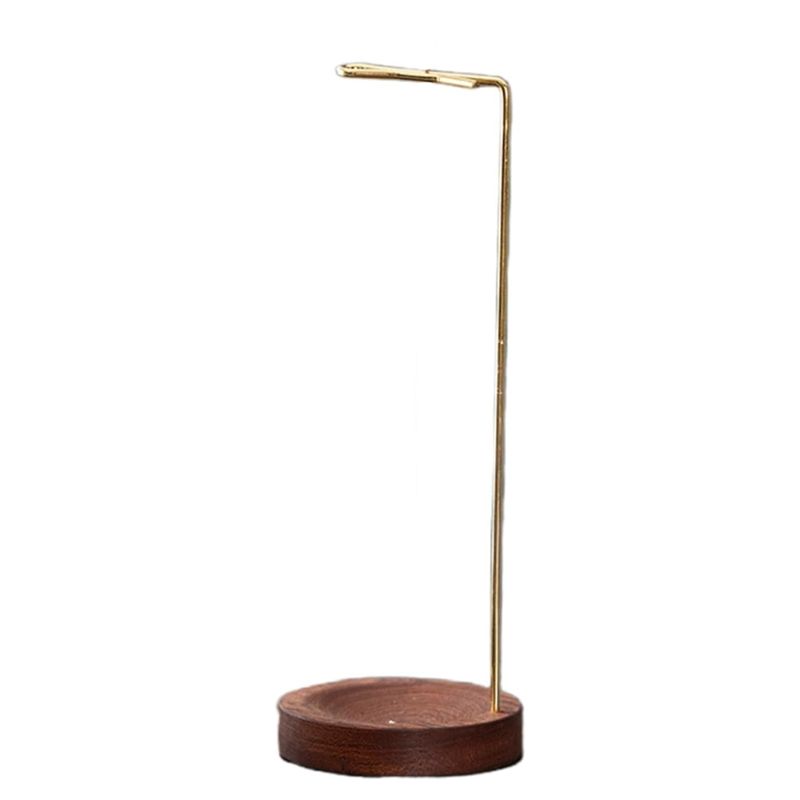 

AEE4-Wooden Incense Holder Upside Down Incense Holder With Brass Stand Incense Tray Ash Catcher For Tea Room Decoration