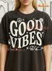Good Vibes Shirt, 90s Vintage Retro Bootleg Good Vibes T-Shirt, Skeleton Peace Sign Tee, Chill Aesthetic Graphic Shirt