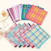 3Pcs Handkerchief Thin Pure Cotton Water-Absorbent Plaid Handkerchief Sweat-wiping Color Mixing 3Pcs