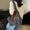 Denim Women Tote Bags Vintage Drawstring Bag Stylish Kitty Shoulder Bags  Handbag