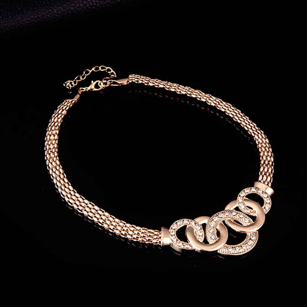 Zeremonie Strass Schmuckset Mädchen Party Legierung Halskette Ring Ohrring Armband Kit Dekoration Schmuck Geburtstagsgeschenk