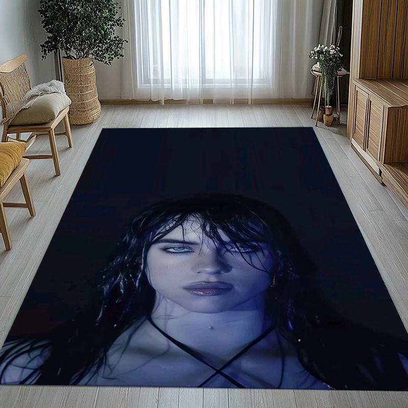 Tappeto Antiscivolo Decorazione Casa Billie Eilish Cantante Soggiorno Tappeto Morbido per Camera da Letto Stanza dei Giochi dei Bambini Divano Zerbino Regalo