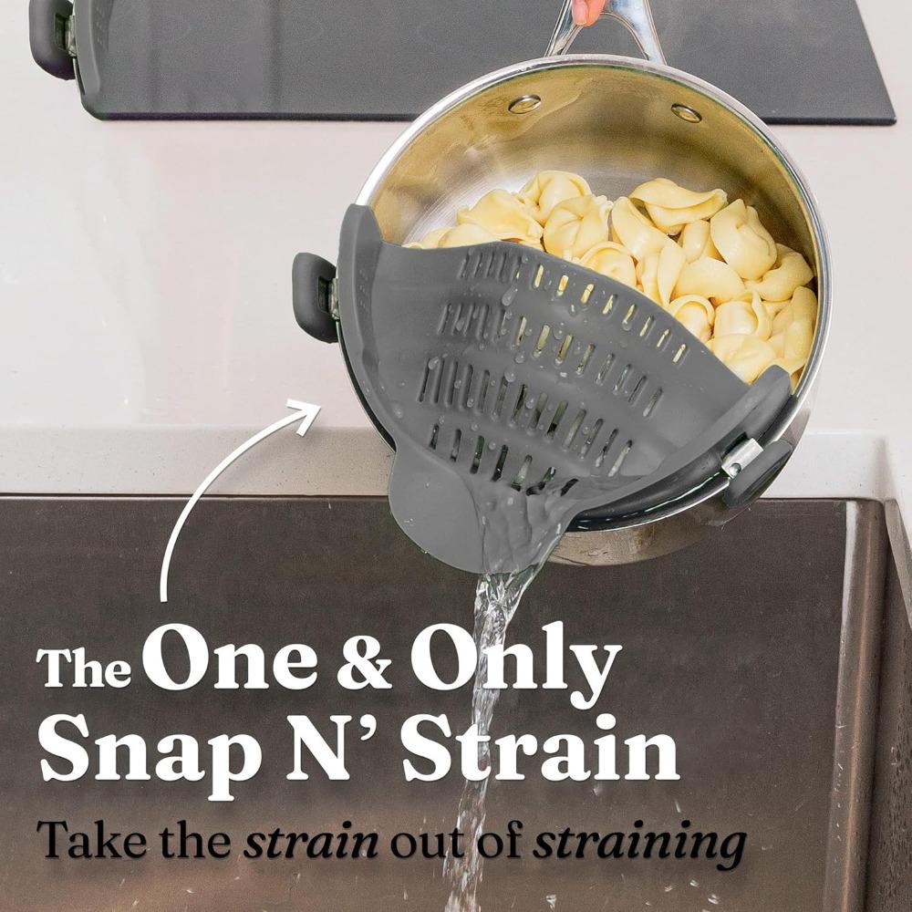 1 Pack Silicone Strainer, Adjustable Silicone Clip On Strainer, Suitable for Pots, Bowls, Vegetables, Noodles, Pasta Drainer