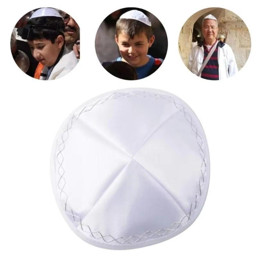 Satin Fabric Kippah Cap Smooth Surface Head Cover Durable Yarmulke Skullcap Daily Wear