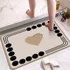 Kieselgur gepolsterter Teppich saugfähige schnelltrocknende Fußmatte Bodenmatte Badezimmertür rutschfest Toilette