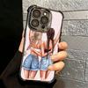 Best Friends Forever Girls Plating Phone Case For Iphone 16 17 Pro Max Air 16E 14 15 Plus 12 13 Mini Anti-Fall Airabag Cover