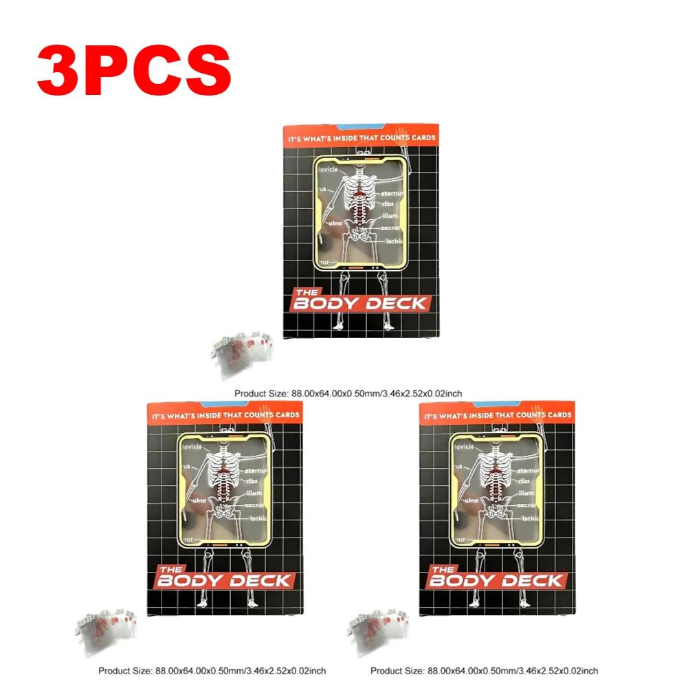 1-4 szt. Talia Ciała Szkielet Karta do Gry Manekin Ciało Talia Projekt Rentgenowski Przezroczysta Anatomia Karta do Pokera Obraz 3D Karta Edukacyjna