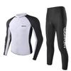 Mens UV Protection Rash Guard Set Long Sleeve Surfing Wetsuit Snorkeling Diving Outdoor Water Sports