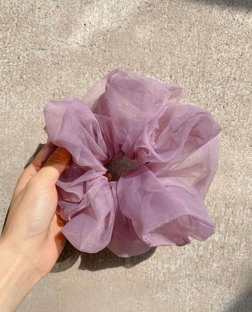Organza Hair Tie for Women - Korean Style Rubber Band with Leather Case