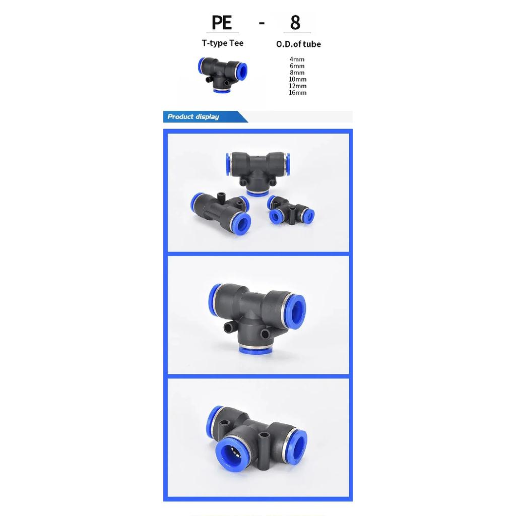 58Pcs/Box PU/PG/PE/PY/PV PP Plug Pneumatic Connectors Kit 8mm Outer Diameter of the Hose Pipe Tube Air Compressor Parts