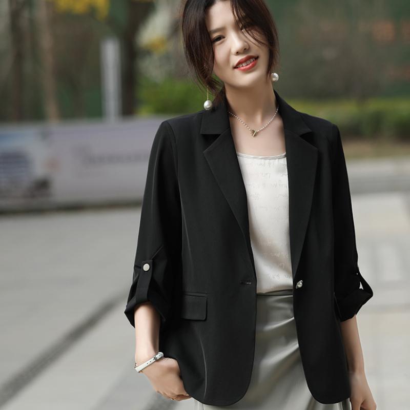 

Кнопка Секция Уксусной Кислоты Маленький Костюм для Женского Лета Драпированный Гладкий Универсальный Топ Повседневный и Высококлассный Пиджак XXL