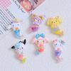12/120PCS Cute Little Animal Mermaid Cartoon Handmade DIY Cream Glue Resin Small Accessory Jewelry Phone Case Handmade Material