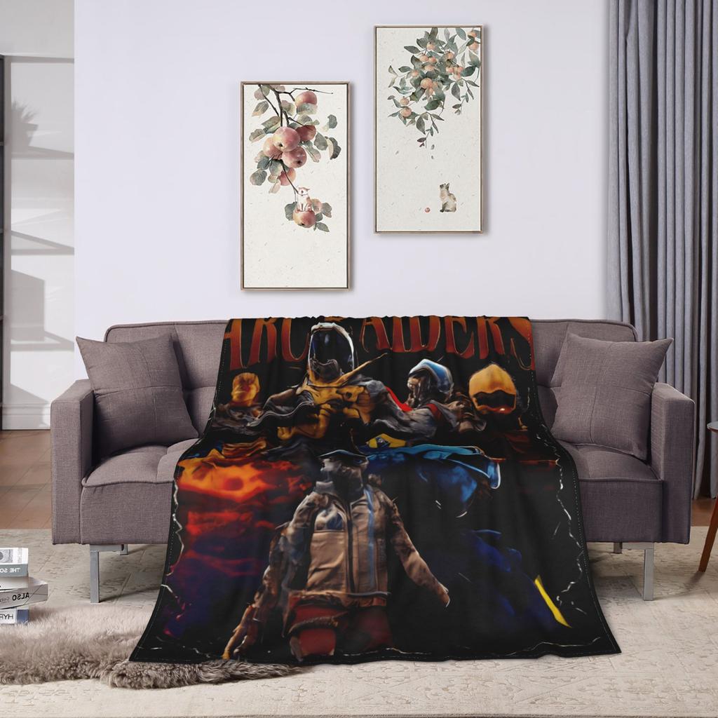 Arc Raiders Rooster Game Flannel Blanket Winter  Warm Throw Blanket for Girls Boys Living Room Novelty Bedspread Sofa Bed Cover