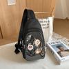 Women's Crossbody Bag Solid Color Chest Bag Student Class Shoulder Bag