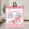 Kawaii My Melody Blanket Flannel Spring/Autumn Anime  Multifunction Warm Throw Blanket for Sofa Car Rug Piece