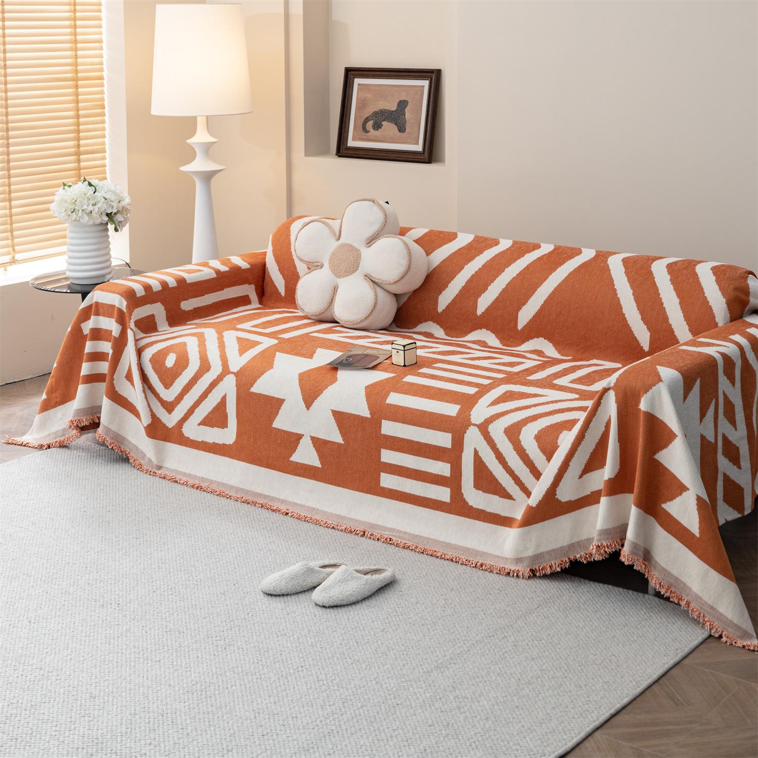 

Двосторонній диванний рушник з китицями в стилі бохо жакардовий синель, для вітальні, кемпінгу, пікніка, великої ковдри, відпочинку, відпочинку, пляжу 180X130cm