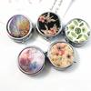 Metal Round Natural Flowers Pill Boxes Holder 3 Grids Medicine Case Small Portable Case Container Splitters
