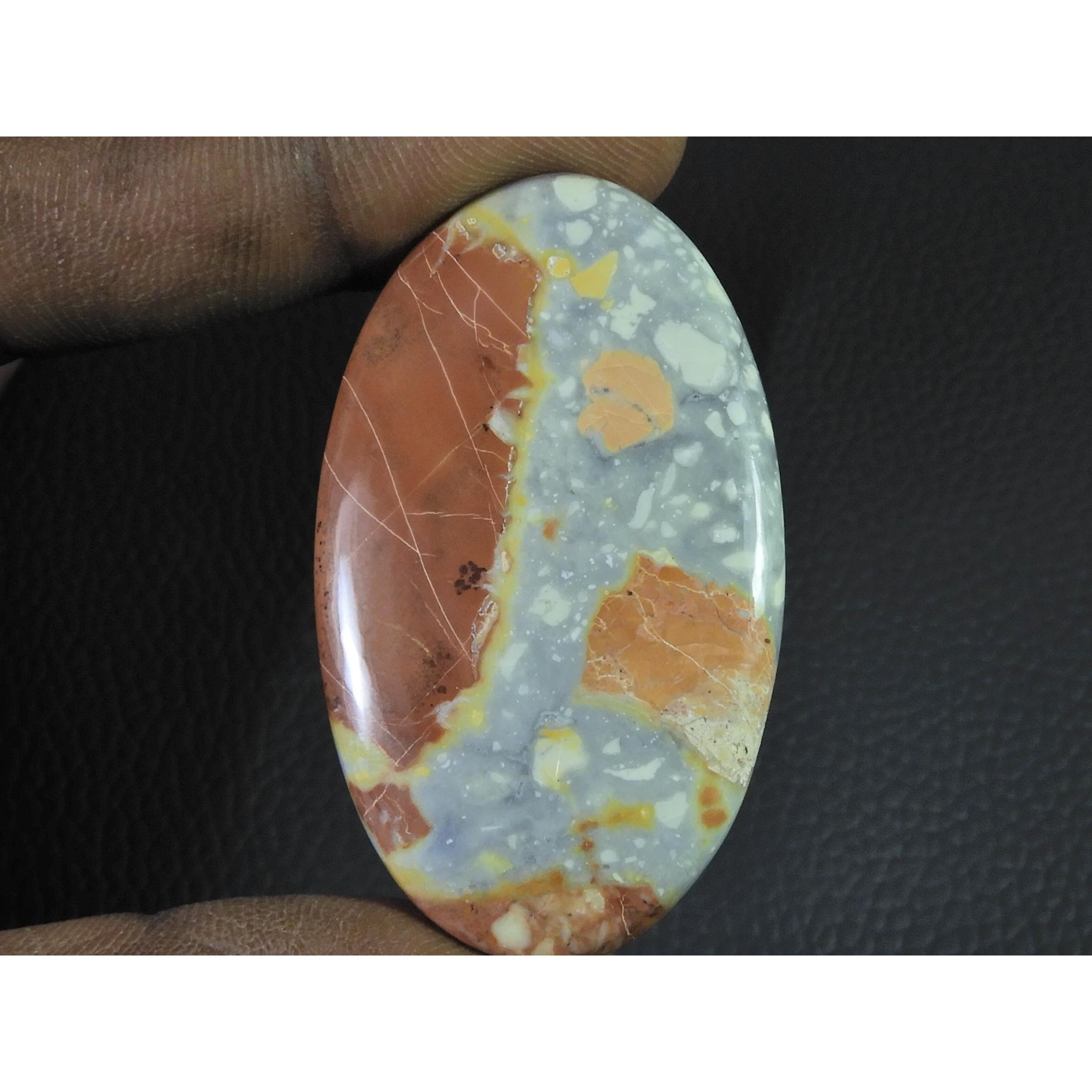 72Cts. Natural Maligano Jasper (29X49X06MM) Oval Cabochon Loose Gemstone B-277