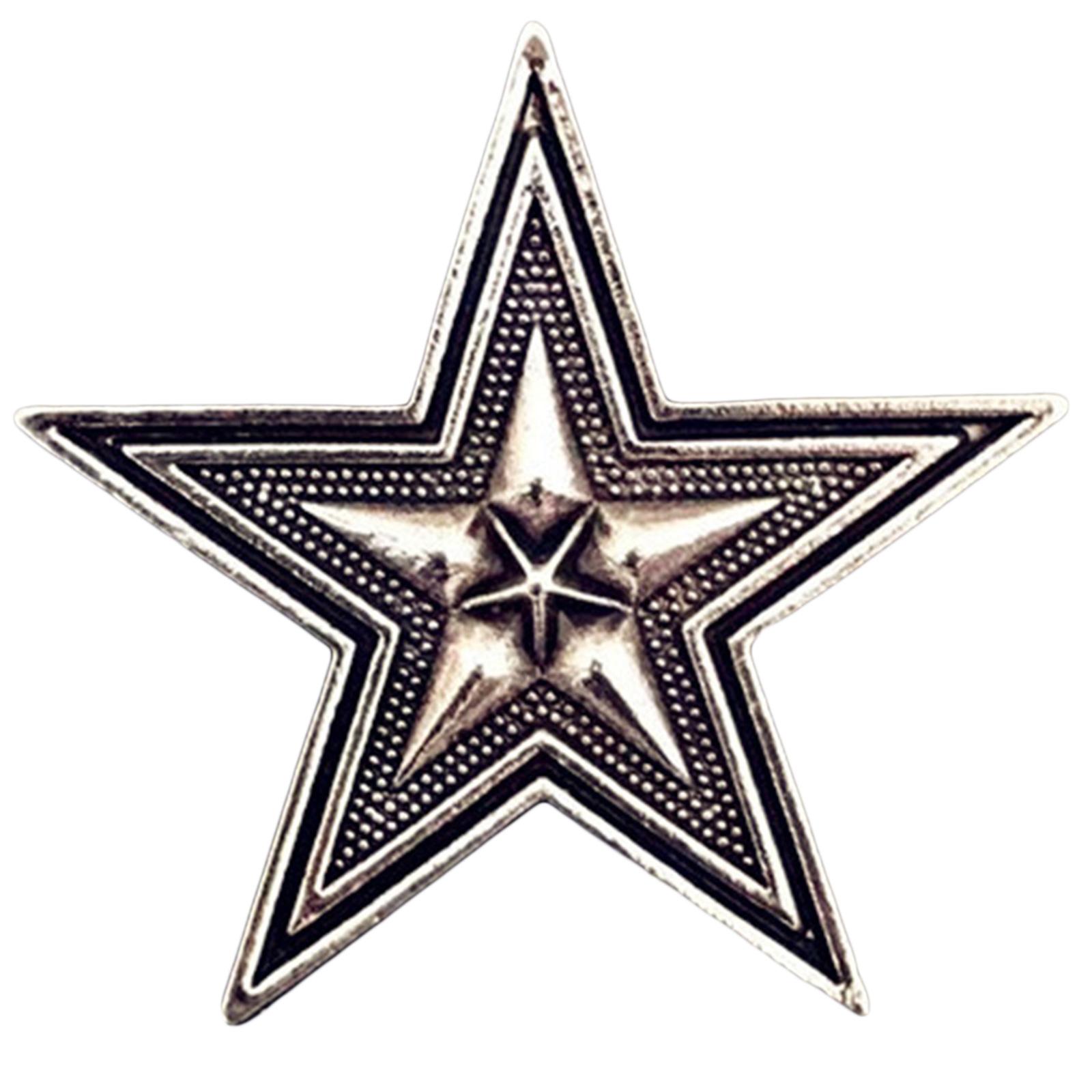 

Пятиконечная звезда брошь булавка взрослый значок вестерн резные броши винтажная одежда аксессуары музыкальный фестиваль рубашка значок B