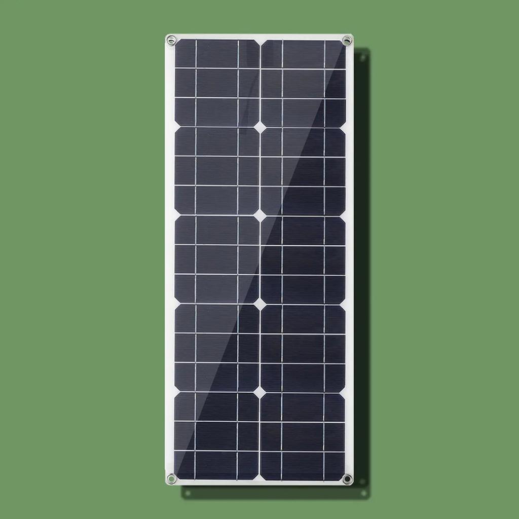 30W 18V Semi-Flexible Solar Panel Outdoor Solar Charging Panel USB Cell Phone Charger