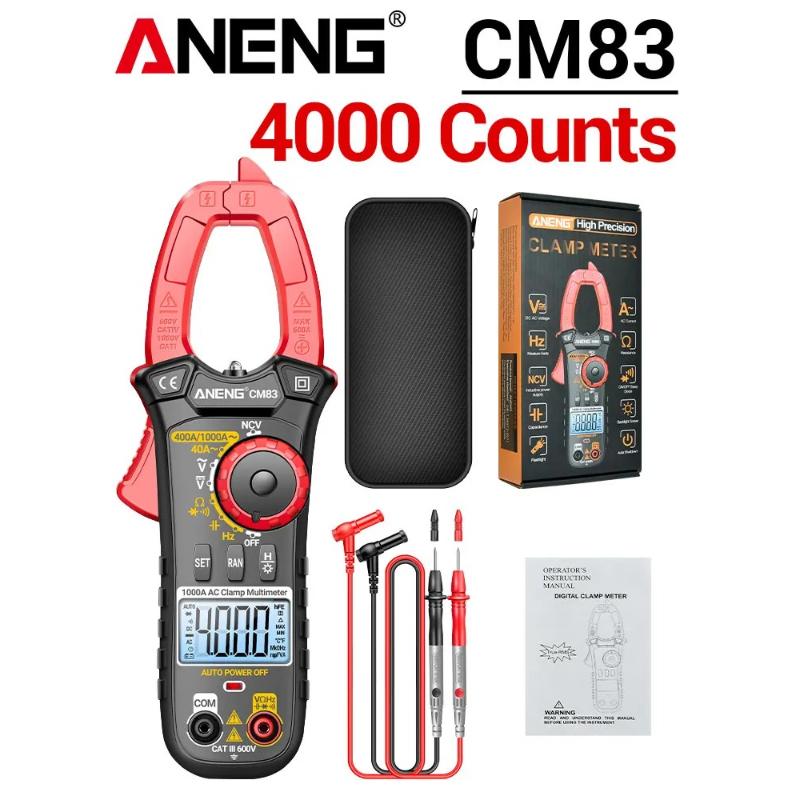Portable ANENG CM83 Digital Clamp Multimeter Tester 4000 Count AC DC Current Voltage Capacitance Voltmeter NCV Sense Ohmmeter High Precision Test Tool