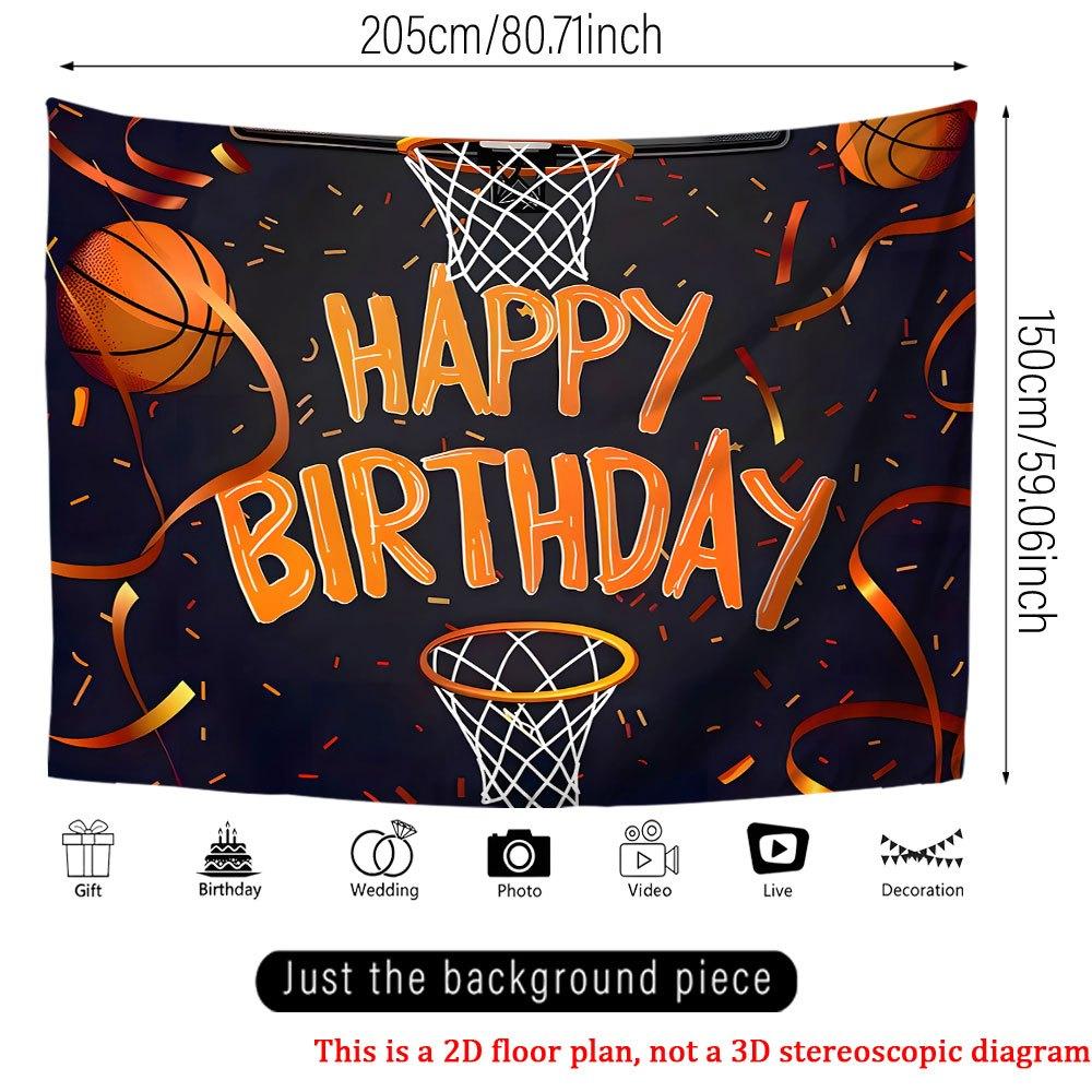 High-definition Printed 2D Flat Banner, Suitable for Basketball-themed Birthday Celebration events.XY