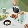 3-in-1 Breakfast Station Appliance, 110V Mini Toaster, Multi-Function Breakfast Station with Griddle, for Cooking Eggs