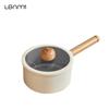 LANMI 18CM Milk Pot Non-stick Ceramic Coating Stock Pot Anti-overflow Baby Food Supplement Pots with Glass Lid Kitchen Cookware