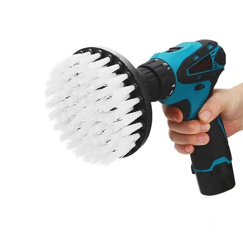1Pcs 4in Soft Drill Brush Car Soft Brush Drill Kit Attachment for Cleaning Carpet and Leather and Upholstery Car Soft Brush Kits
