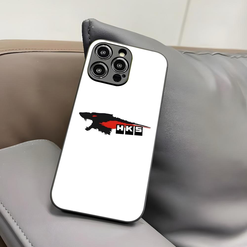 Sports Car HKS JDM Accessories Phone Case for Iphone 16 15 14 12 11 13 Pro Max Mini 8 X Xr Xs Puls Black Glass Cover
