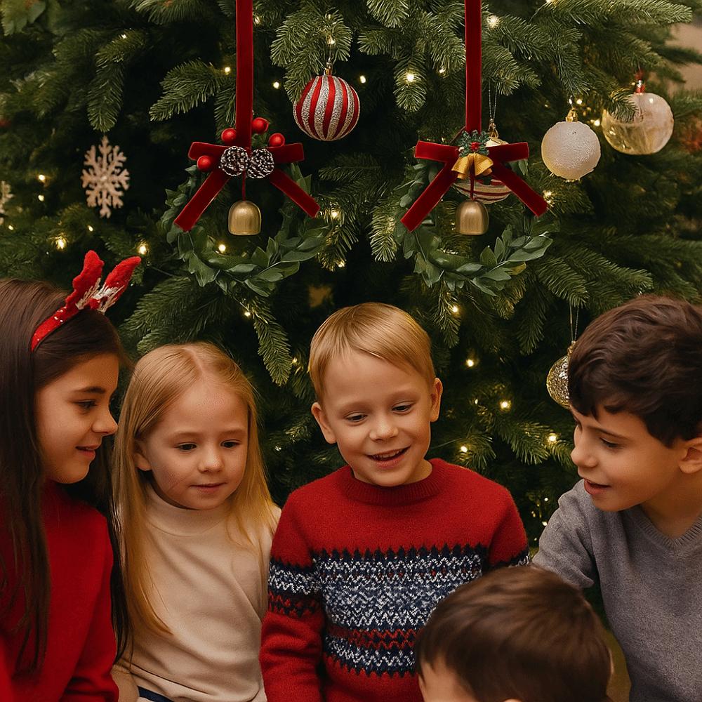 Iron Art Christmas Bell Pendant Simulation Pine Cone Christmas Tree Decorations Home Decoration