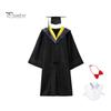 Academic Dress for Ceremonies Unisex Matte Graduation Cap Gown Set with Fake Shirt Collar And Doctoral Attire Neck Tie Professional Formal Bachelor's
