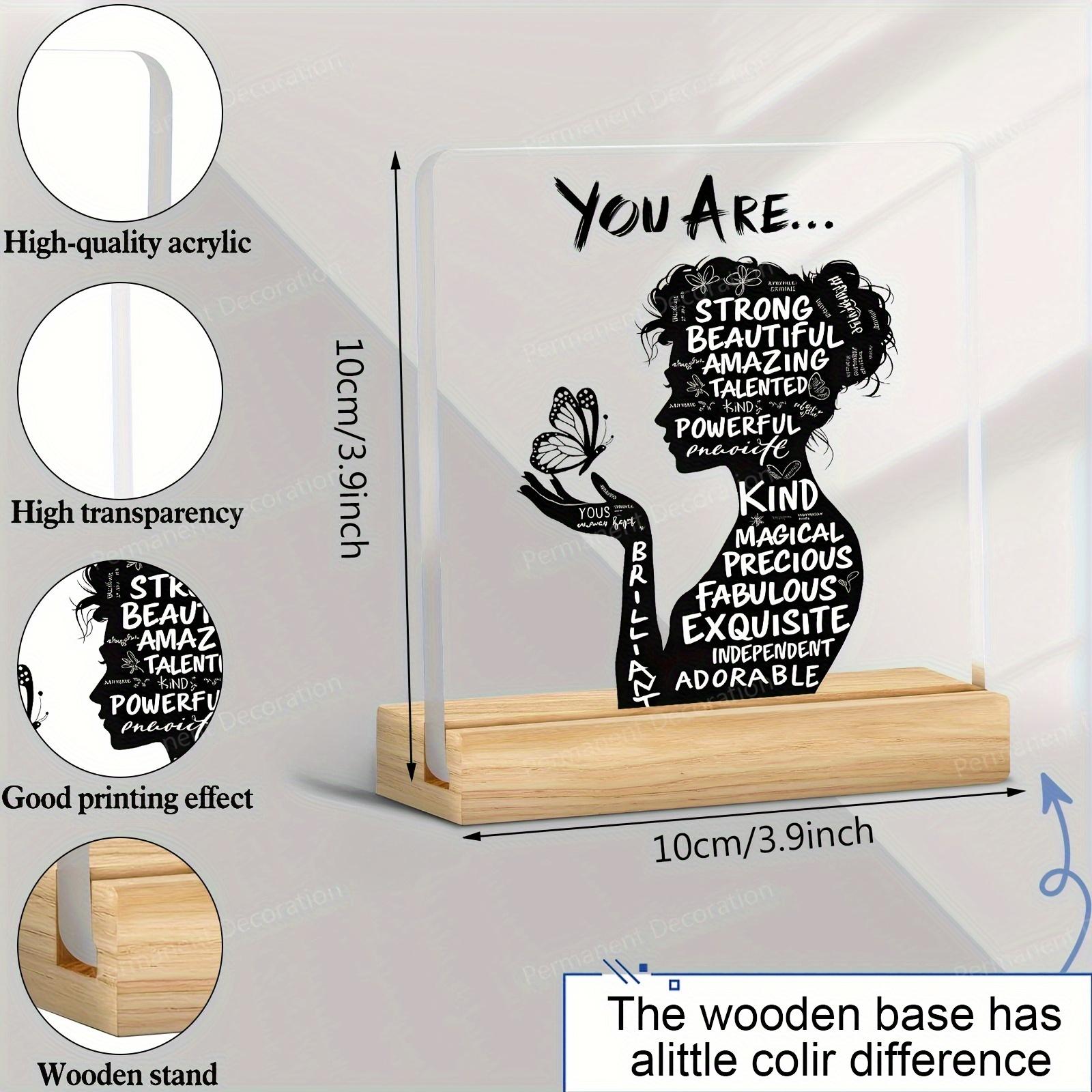 

You Are Powerful, Beautiful, Amazing Acrylic Desktop Decor. Inspirational 2D Sign, Perfect Gift for Home & Office. чорний