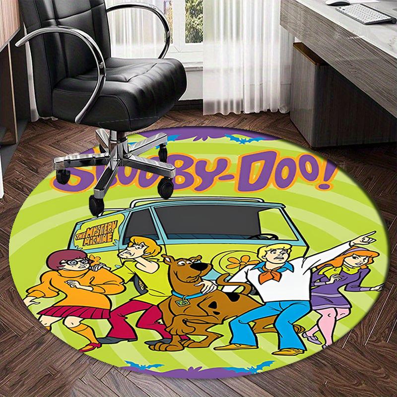 Scooby-Doo Printed Round Rug Carpet Chair Rug Area Rug Entryway Doormats,for Office Chair Living Room Bedroom Kitchen Room.